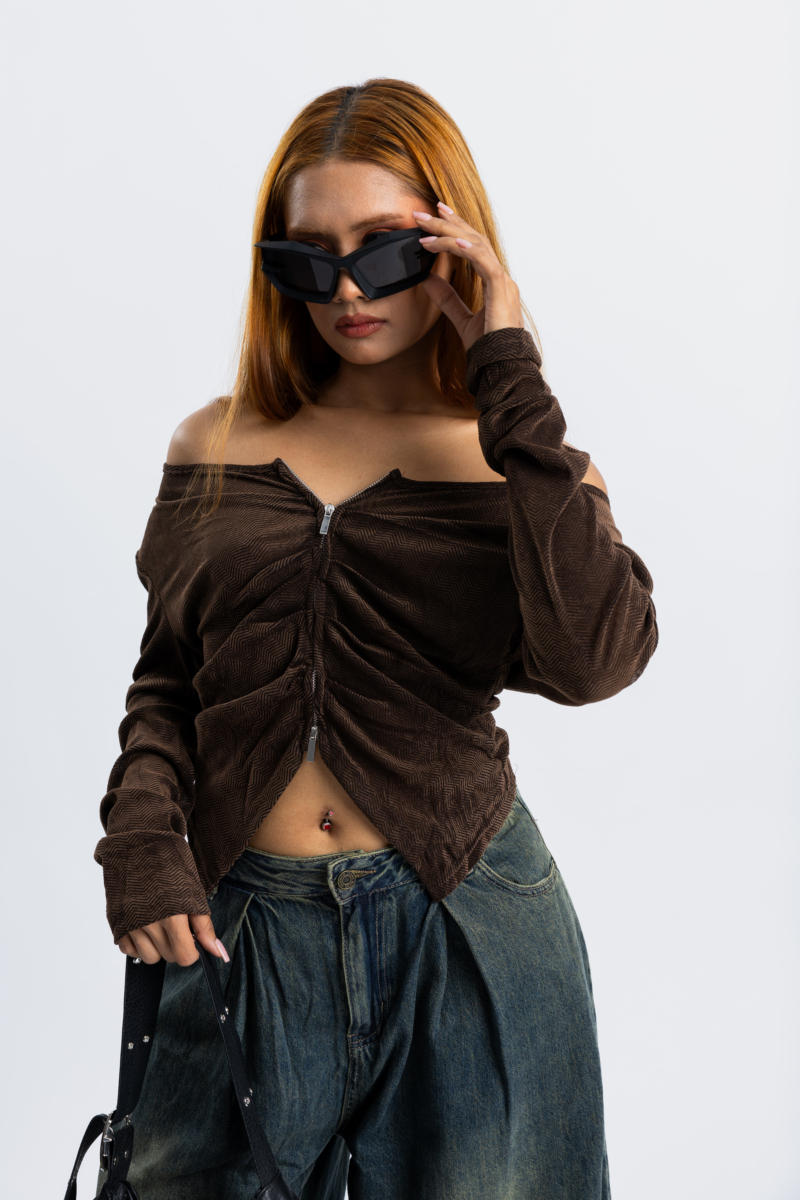 Mesh Zip Up Top