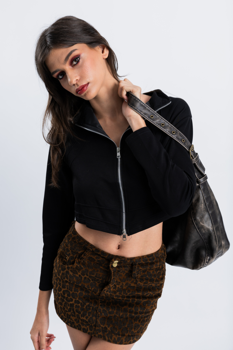 Long Sleeve Zip Up Top - Image 2