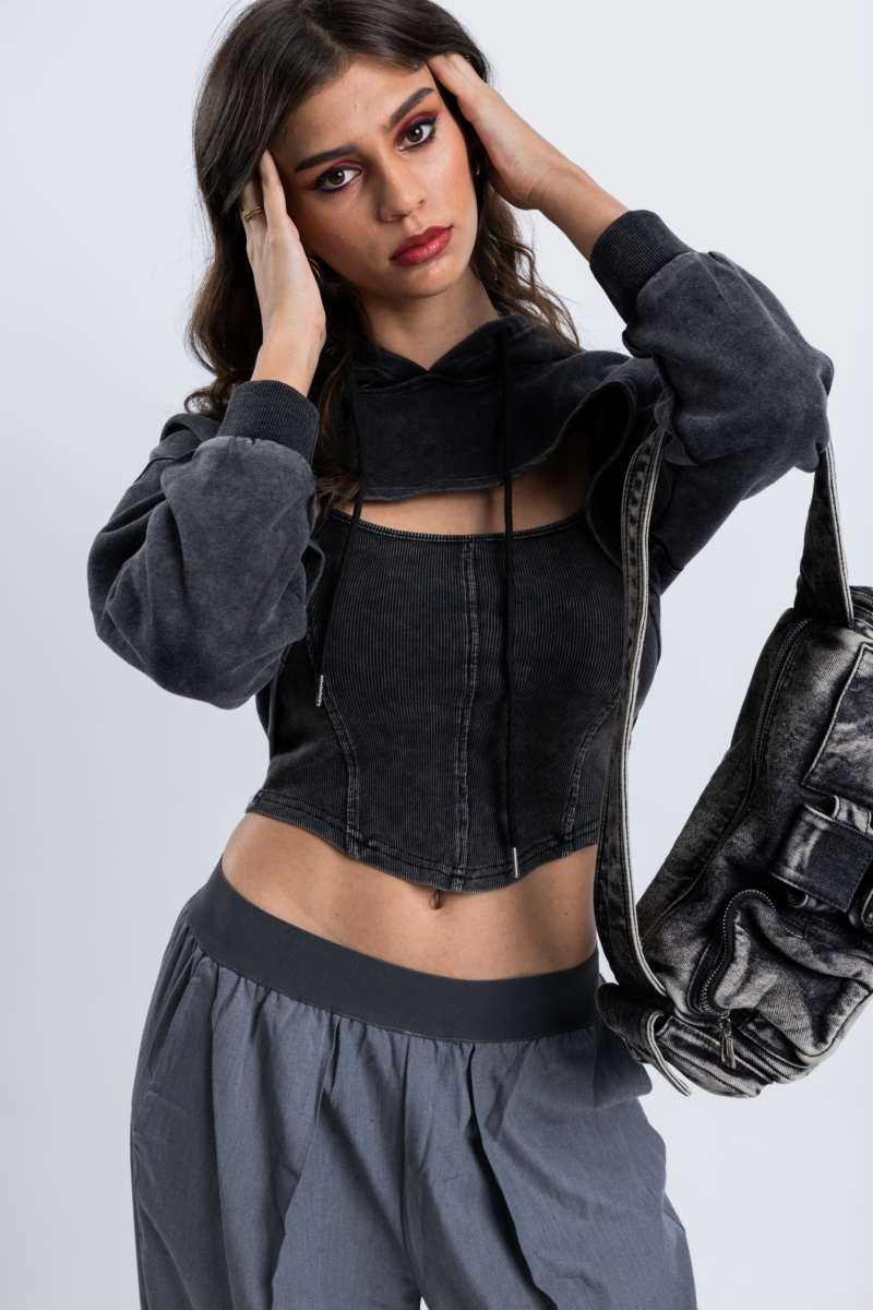 Two Piece Hoodie Crop Top - Image 4