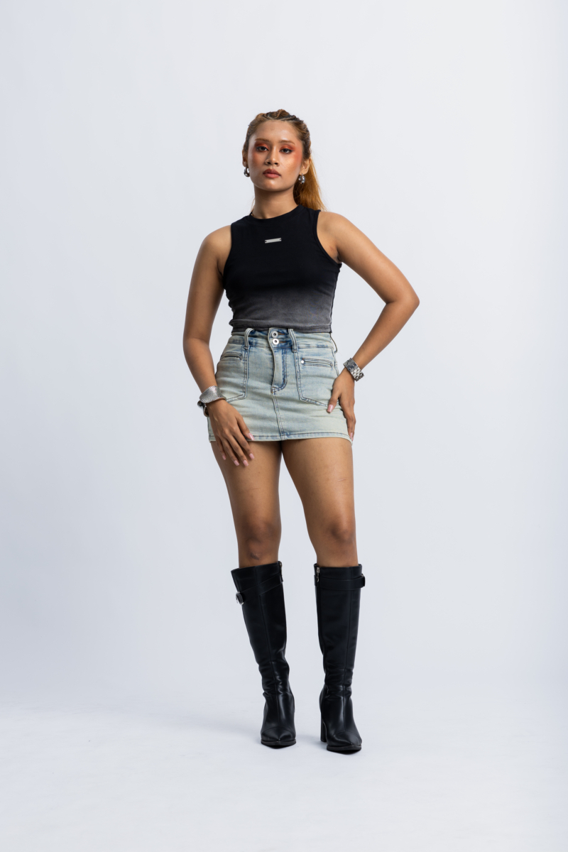 Shaded Sleeveless Crop Top