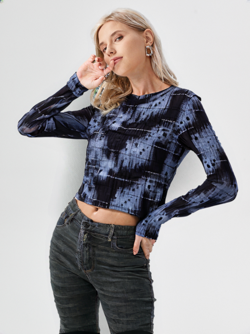 Marble Print Top Long Sleeve - Image 7