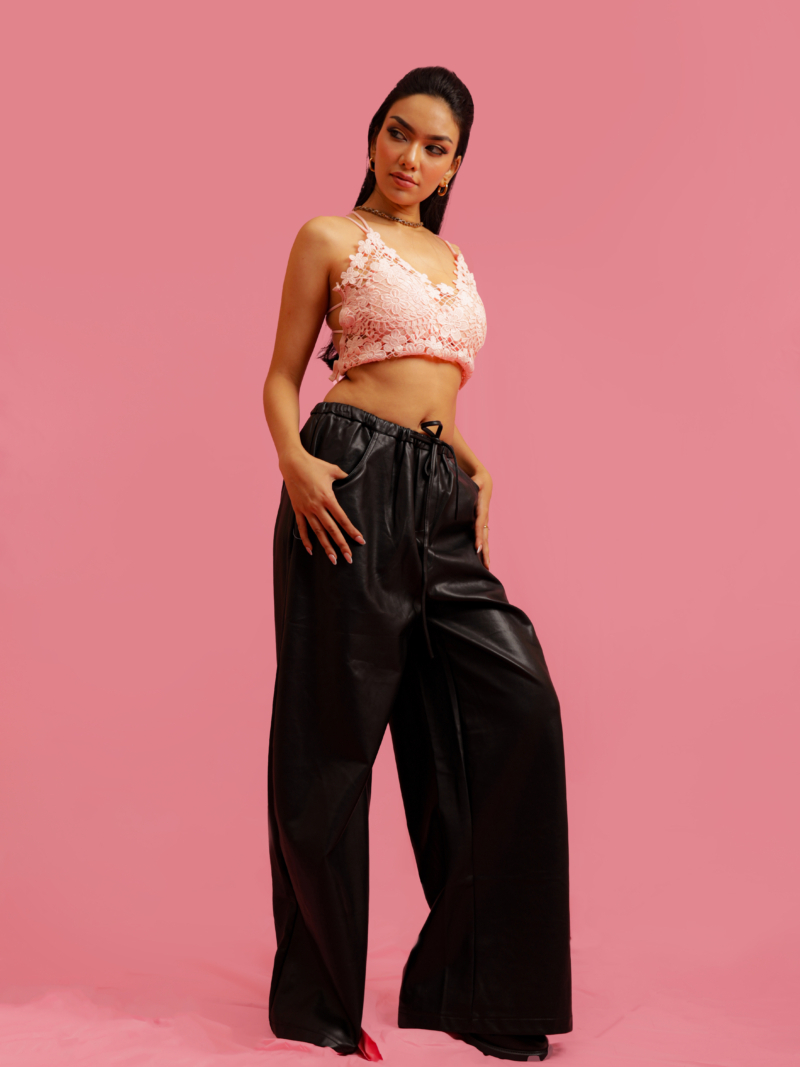Crotchet Flower Detailed Crop Top - Image 4