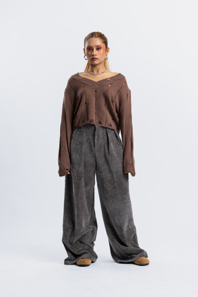 Stress Detailed Knit Top - Image 3