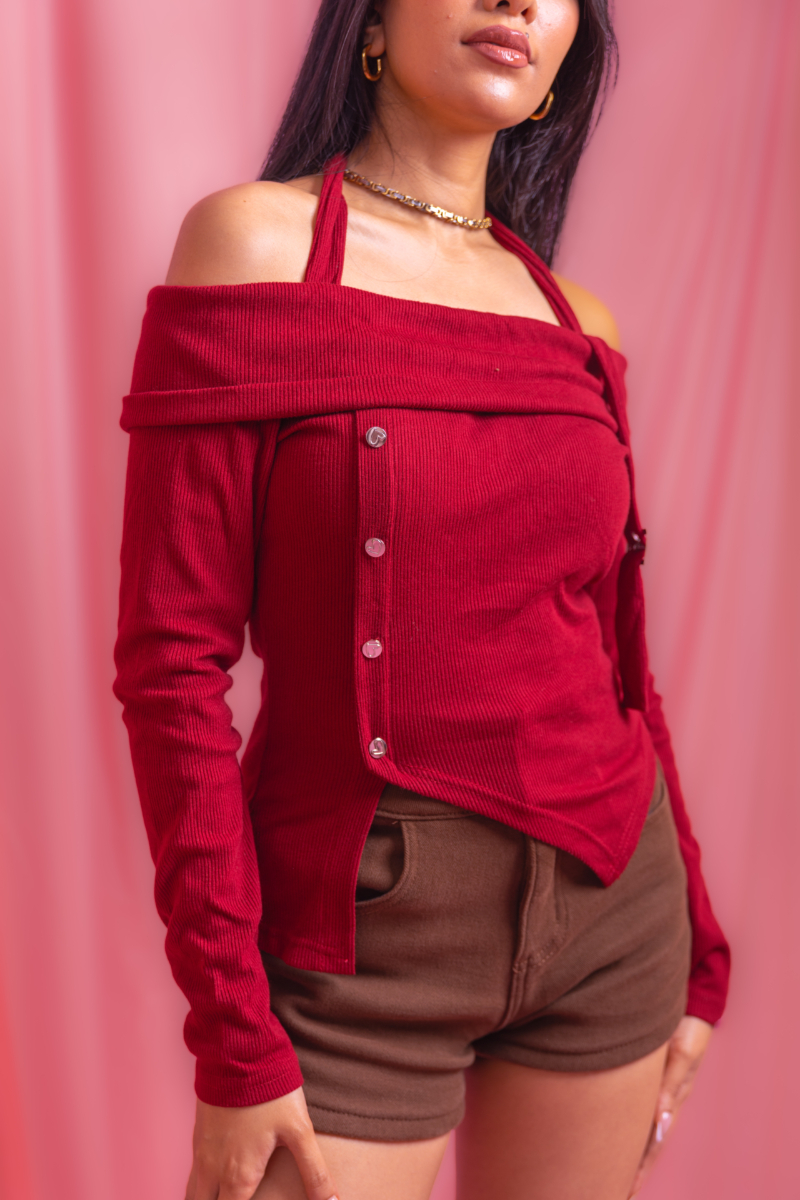 FE Button Detail Asymmetrical Top