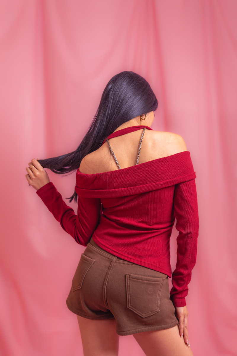 FE Button Detail Asymmetrical Top - Image 3