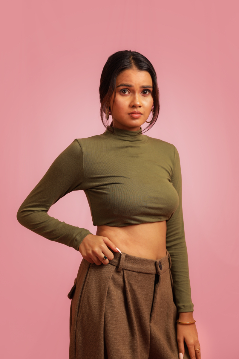 FE Basic High Neck Long Sleeved Top - Image 2