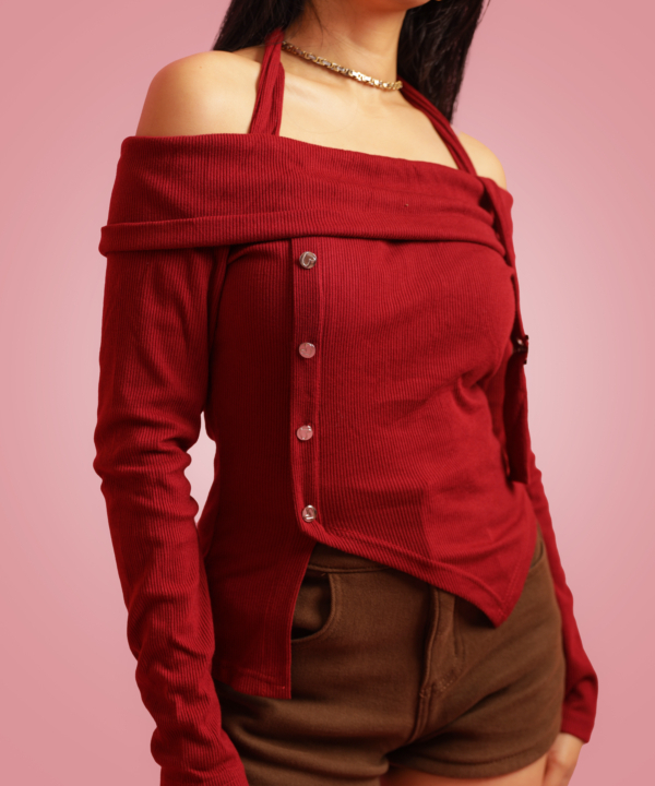 FE Button Detail Asymmetrical Top