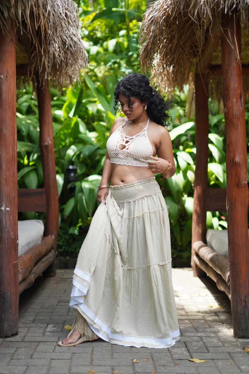 Hem Border Detailed Maxi Skirt - Image 3