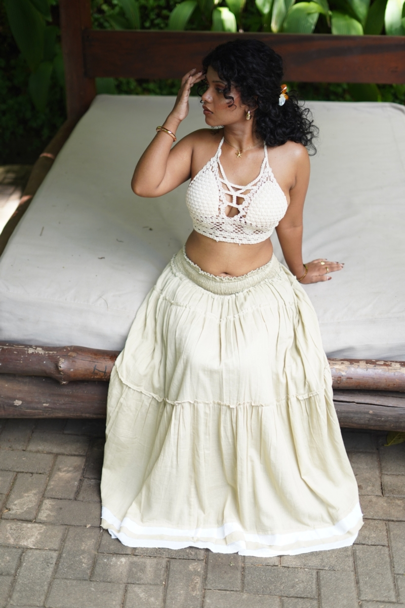 Hem Border Detailed Maxi Skirt - Image 4