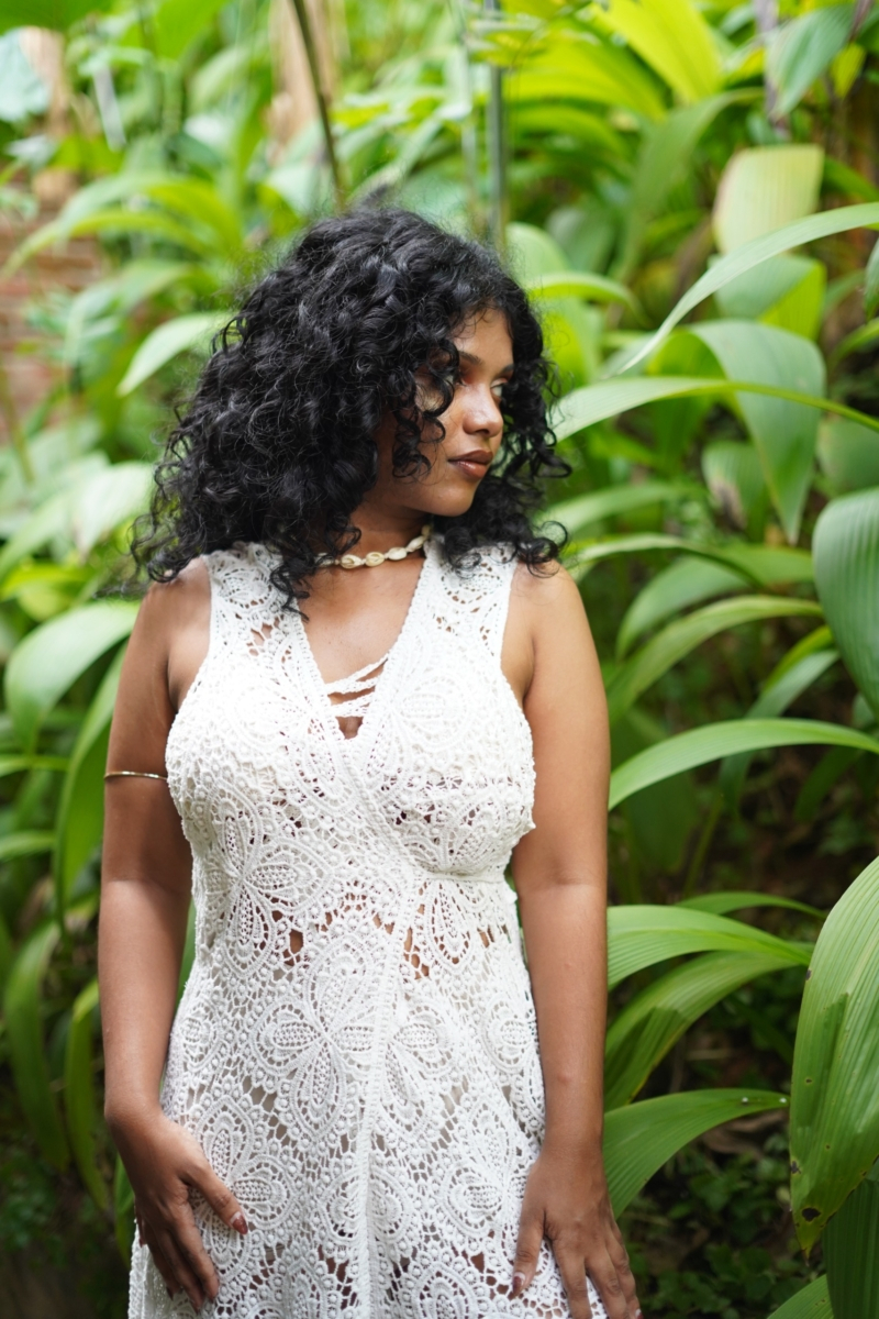 V-Neck Crotchet Dress - Image 2