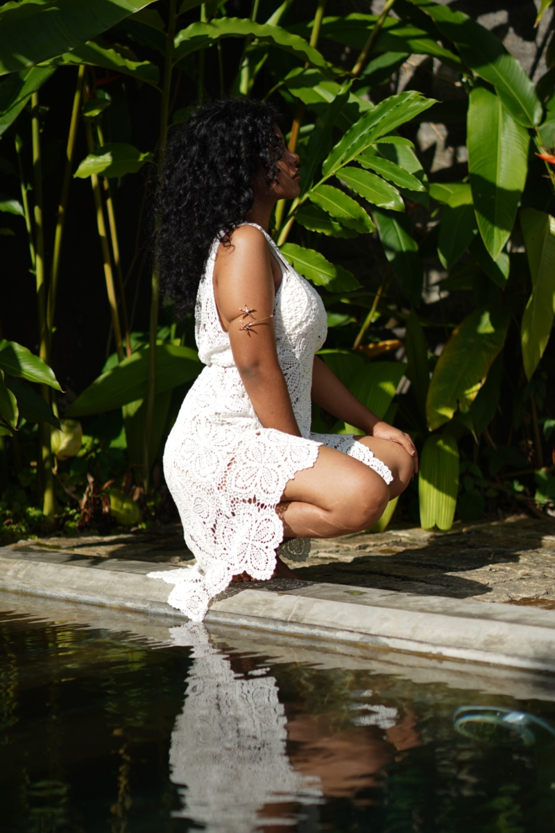 V-Neck Crotchet Dress - Image 3