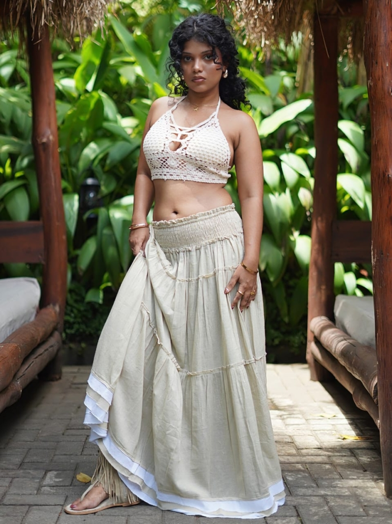 Hem Border Detailed Maxi Skirt - Image 2