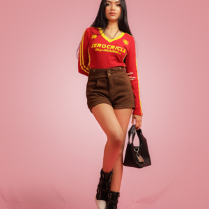 Drift Brown Denim Shorts