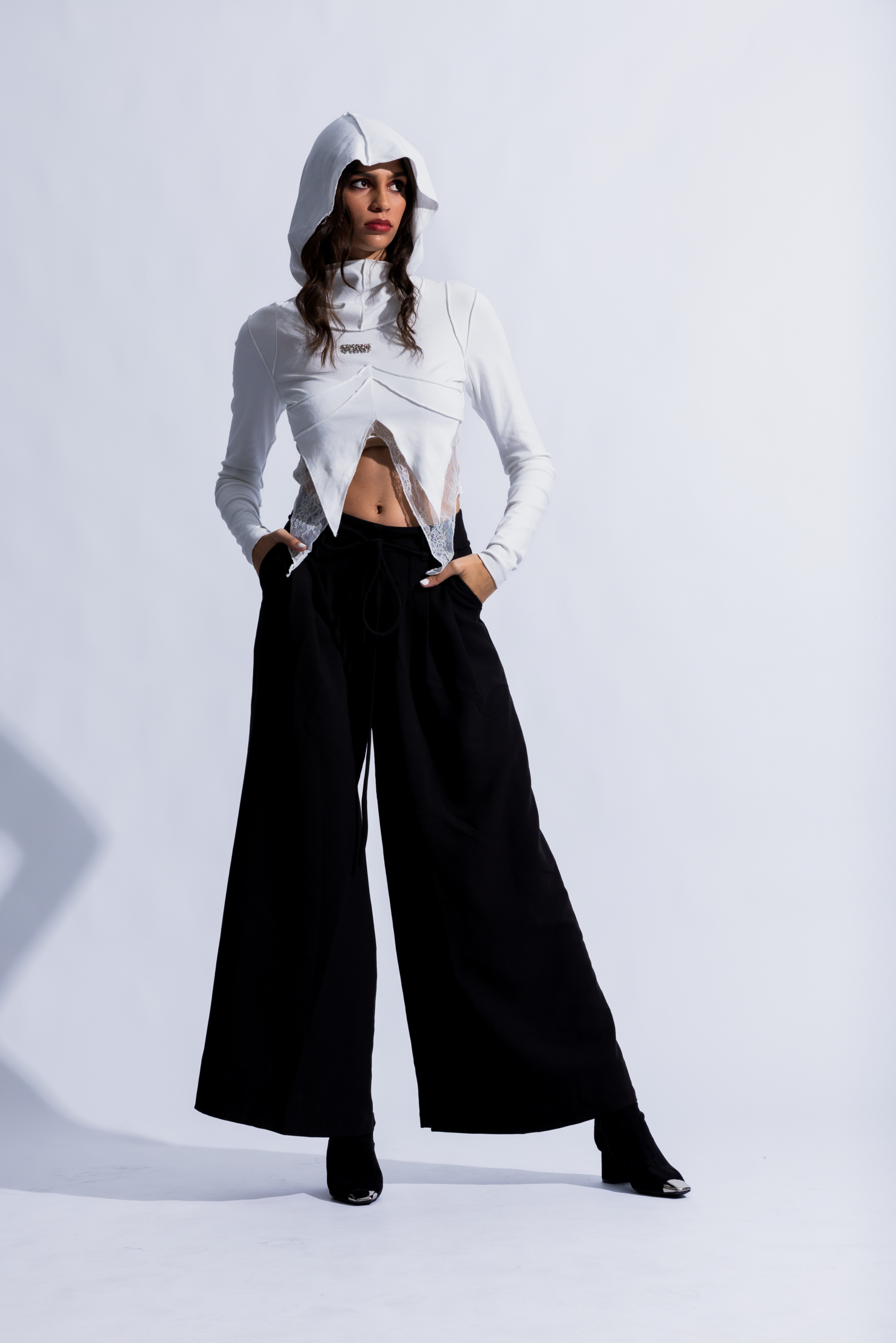 Cropped Arctic Hoodie Top - Image 2